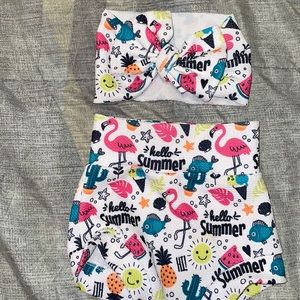 Summer head wrap and bummie set